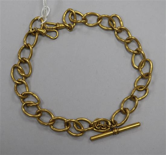 A 9ct gold curb link albert,